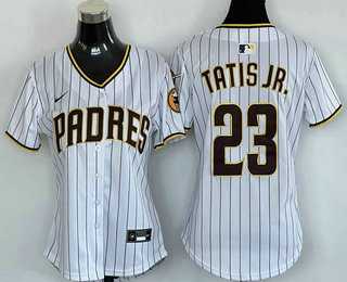 Womens San Diego Padres #23 Fernando Tatis Jr White Limited Cool Base Jersey